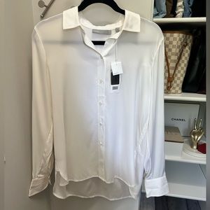 Vince | White Silk Button Down Blouse NWT